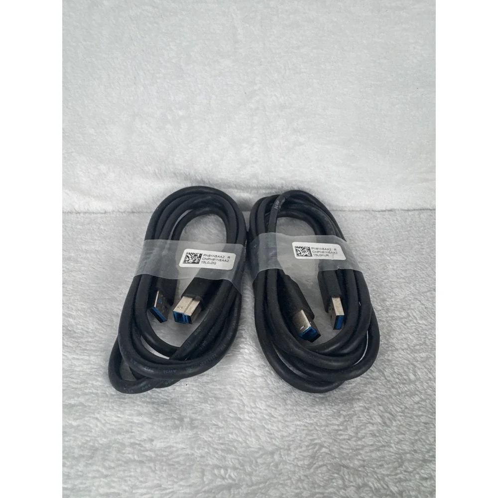 Dell USB 3.0 Type A to Type B Cable Universal OS Black Like New PN81N5AA2 2pk